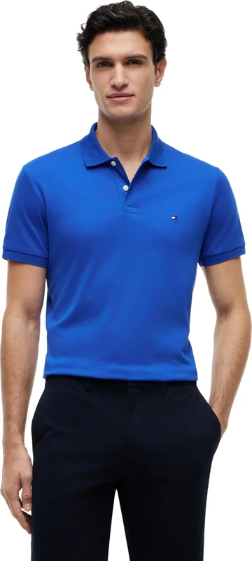 Tommy Hilfiger Men's Liquid Cotton Reg Seasonal Polo Mw0Mw39994, Blue, XS