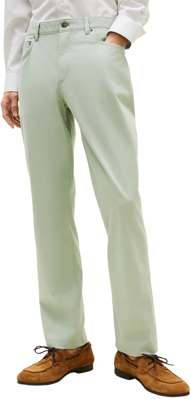 Tommy Hilfiger Men's Chinos Core Denton Essential Twill Straight Fit, Turquoise (Minty Grey), 31W/34L