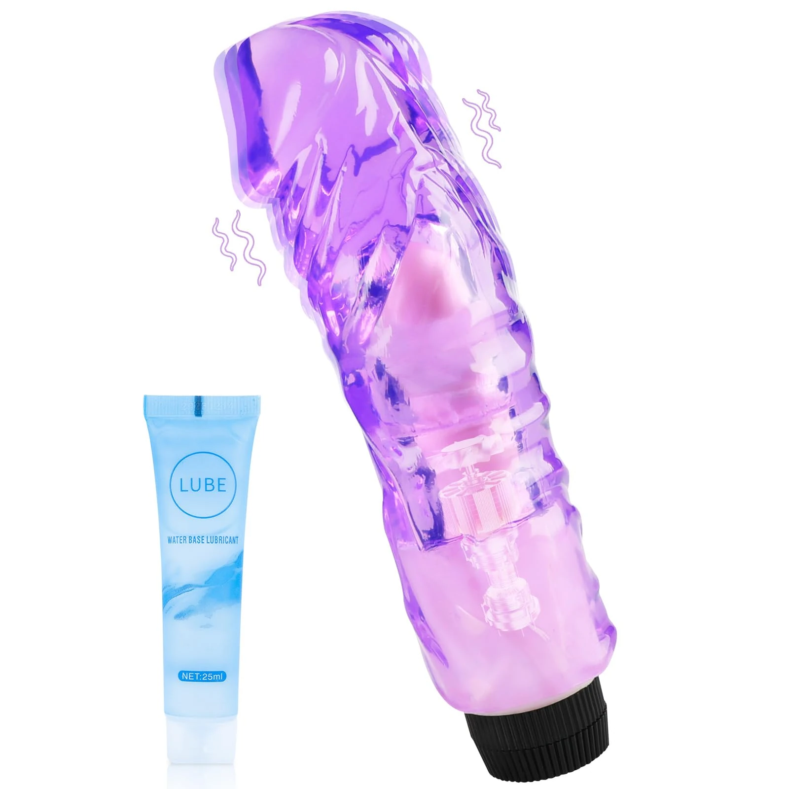 8.5in Realistic Jelly Dildo, Sex Toys for Women G Spot Vibrator Clitoral Nipple Stimulator with 10 Vibrator Mode Waterproof Rechargeable Adult Toys