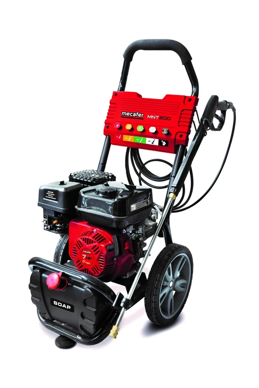 Mecafer NHP Thermal MNT 200, 7HP, 544l-h, 186 Bar, 4 Stroke Engine, 3 Piston Pump Aluminium, Large Wheels