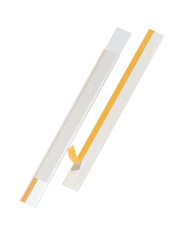 Durable SCANFIX Self-Adhesive EPOS Ticket Strip Holder - 25 Pack - 1000 x 57mm - Easy to Install Retail Ticket Holder System - Transparent