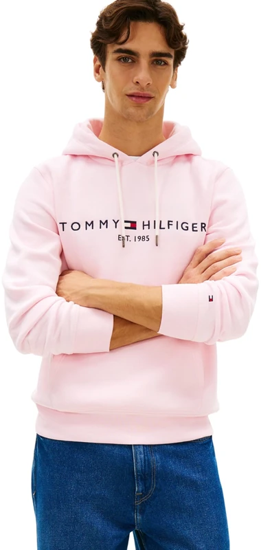 Tommy Hilfiger Men's Tommy Logo Hoody Mw0Mw11599, PINK, S
