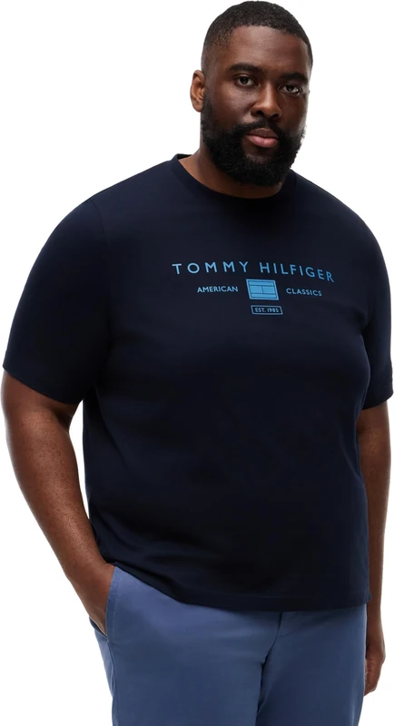Tommy Hilfiger Men's Bt-Brand Love Mono Stack Tee-B MW0MW44053, Blue, XXL_Plus - Image 1