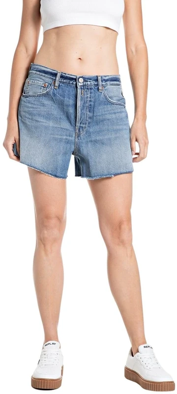 Replay Women's Wa548 Shorts, 009 Medium Blue, 32W