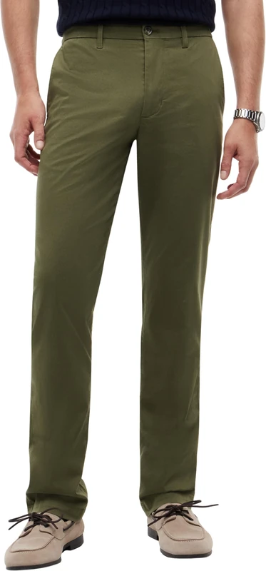 Tommy Hilfiger Men's Chinos Denton Printed Structure Straight Fit, Green (Dark Artichoke), 40W/34L