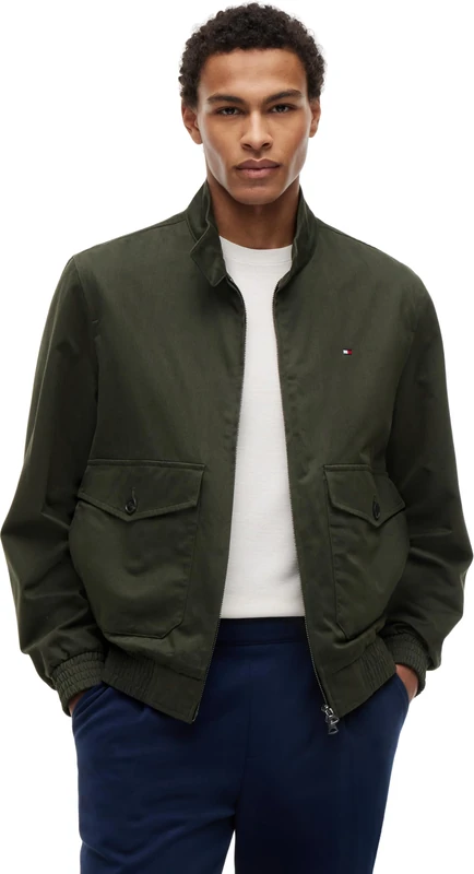 Tommy Hilfiger Men's Cotton Harrington MW0MW42507, GREEN, M