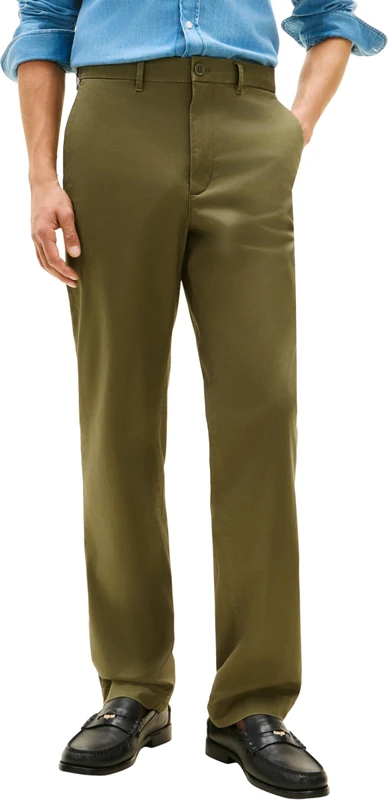 Tommy Hilfiger Men’s Chinos Dover Essential Twill Relaxed Fit, Green (Dark Artichoke), 33W/36L