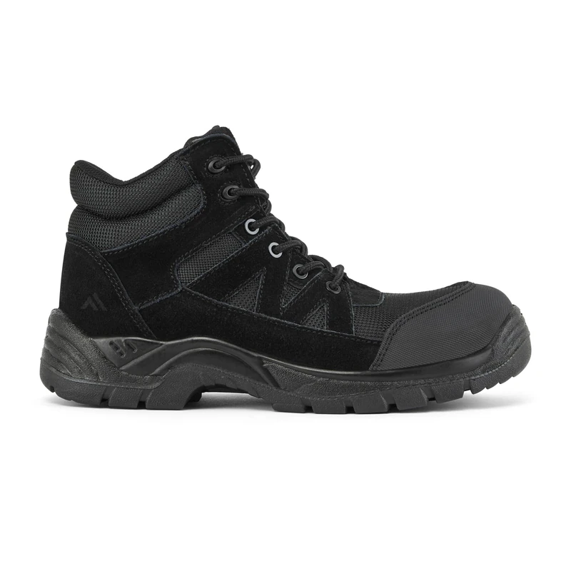 Portwest FC20 Composite Suede Ankle Boot S1PL TPU Scuff Cap Metal Free Lightweight Fuel Oil Resistant Slip Resistant Dual Density Safety Footwear, Black, UK 5