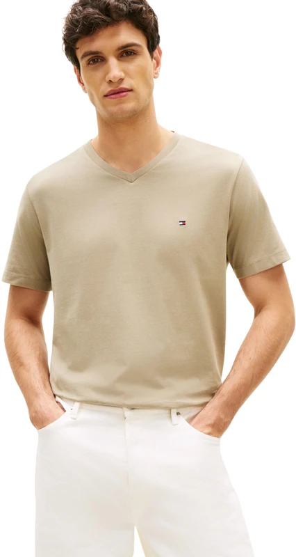 Tommy Hilfiger Men's Essential V-Neck Tee Mw0Mw39249, Green, L