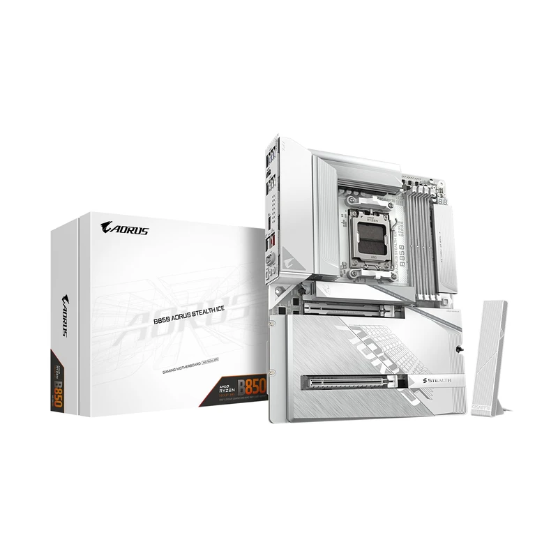 GIGABYTE B850 AORUS STEALTH ICE AMD AM5 ATX Motherboard - Image 1