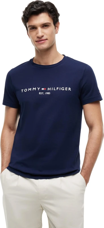 Tommy Hilfiger Men's Tommy Logo Tee Mw0Mw11797, Blue, S