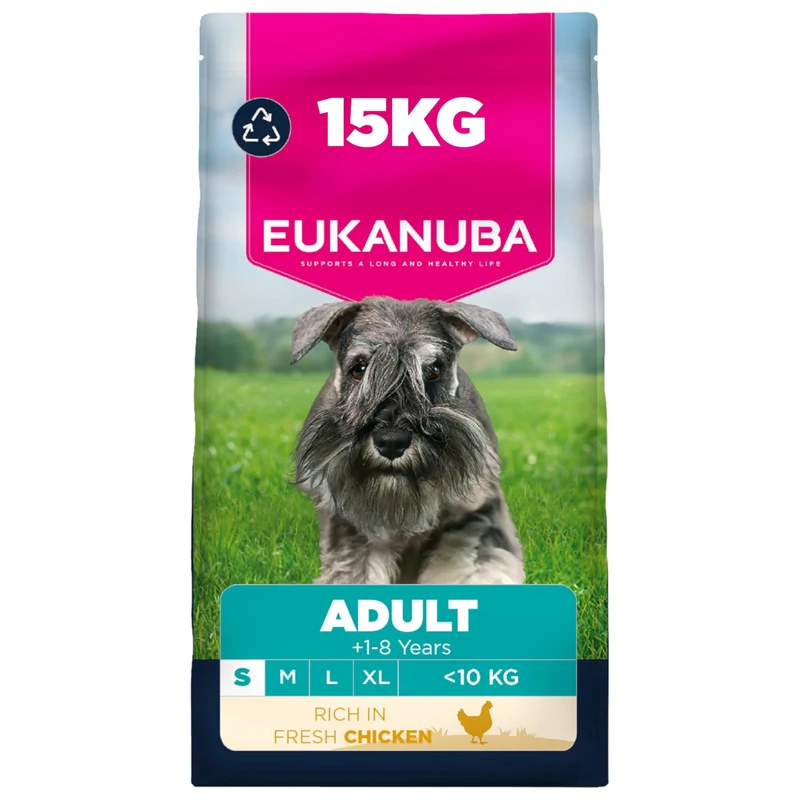 Eukanuba Fresh Chicken - Complete Dry Dog Food - For Adult Small Breed Dogs 15KG