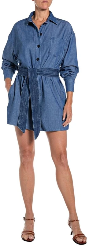 Replay Women's W1079 Denim Dungarees, 009 Medium Blue, M