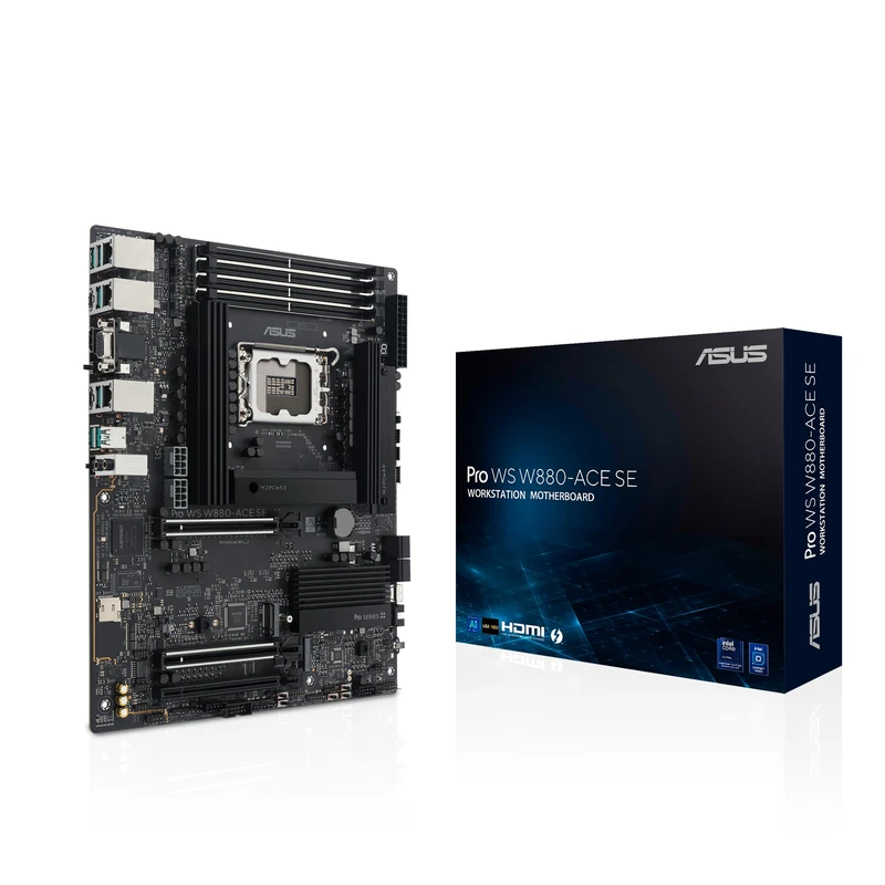 ASUS PRO WS W880-ACE SE Workstation Motherboard Socket Intel LGA1851 (ATX, PCIe 5.0, DDR5, Dual 2.5GB Ethernet, 4X M.2, BIOS Flashback, AI Cooling II)