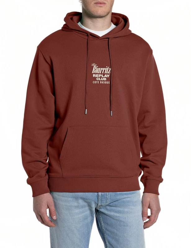 Replay Men's Hoodie, Chocolate 323 (Brown), M