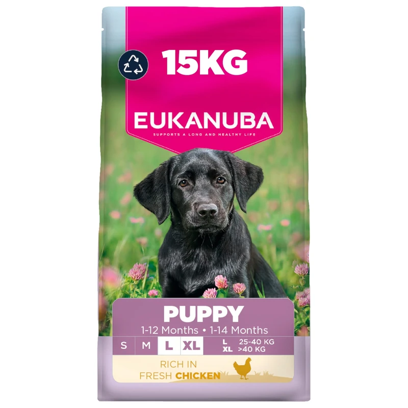 Eukanuba Fresh Chicken - Complete Dry Puppy Food - For Large & Giant Breed Dogs 15KG