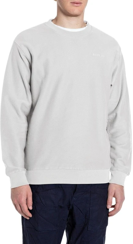 Replay Men's M3317 Sweatshirt, 409 Ivory, XL