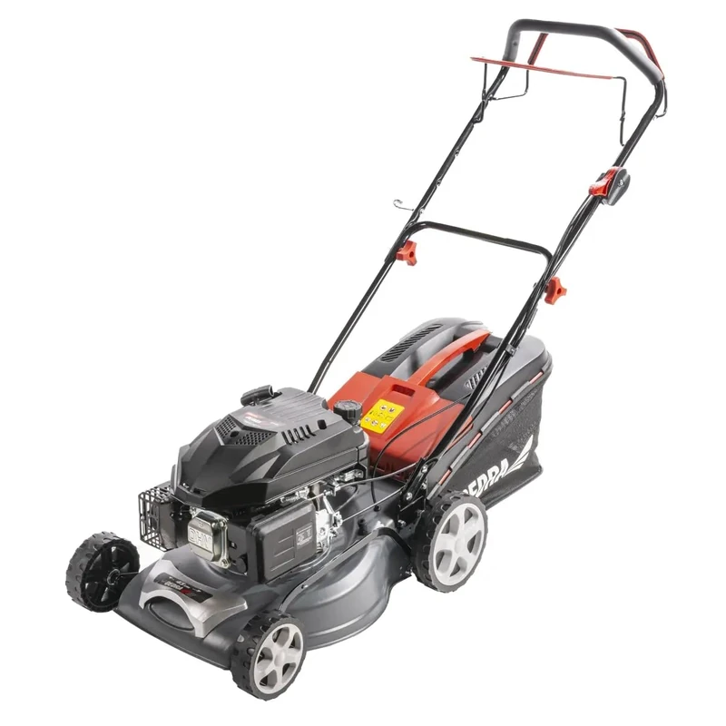 Petrol Lawnmower with Drive 2.7 kW, 139cc, Cutting Width 43 cm, Garden DEDRA, with Wheel Drive, Central Cutting Height Adjustment (25-75 mm), Metal Cover