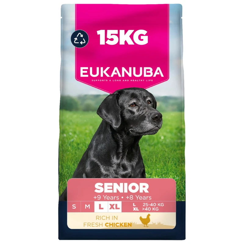 Eukanuba Fresh Chicken - Complete Dry Dog Food - For Senior Large & Giant Breed Dogs 15KG