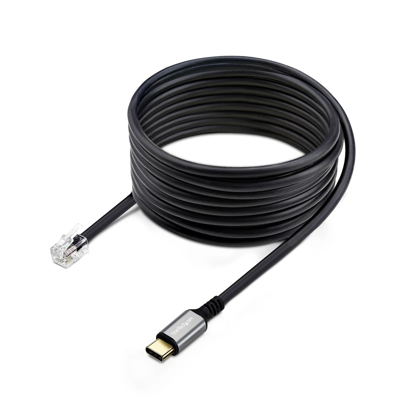 StarTech.com USB-C to RJ9 Adapter for Office Phone Handset or Wired/Wireless Headset, Use Landline Hardware, 6ft (1.8m) Cable