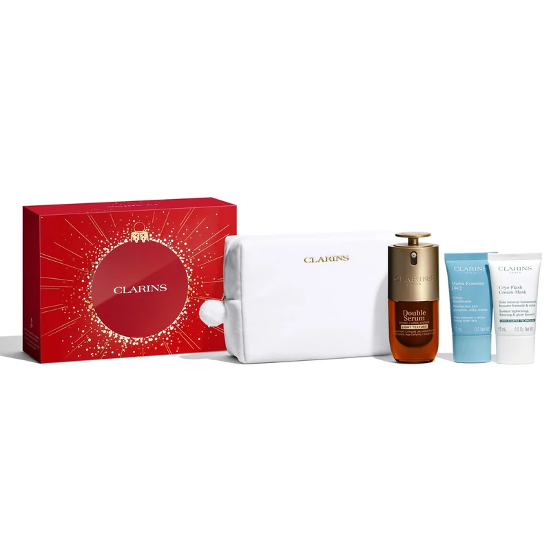 Clarins Christmas Gift Set | Double Serum Light Collection | Worth £88 | Includes Full Size Double Serum Light Texture 30ml
