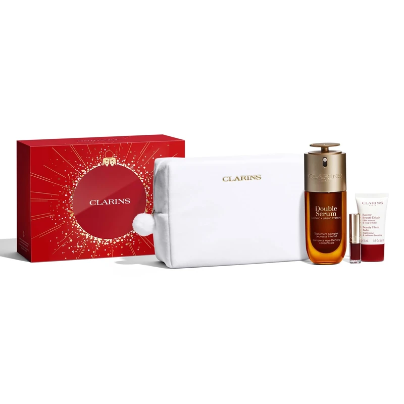 Clarins Christmas Gift Set | Deluxe Double Serum Collection | Worth £134 | Includes Full Size Double Serum 75ml