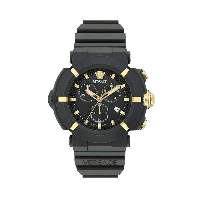 Versace Unisex's Chronograph Swiss Quartz Watch with Plastic Strap VE0L00125 - Image 1