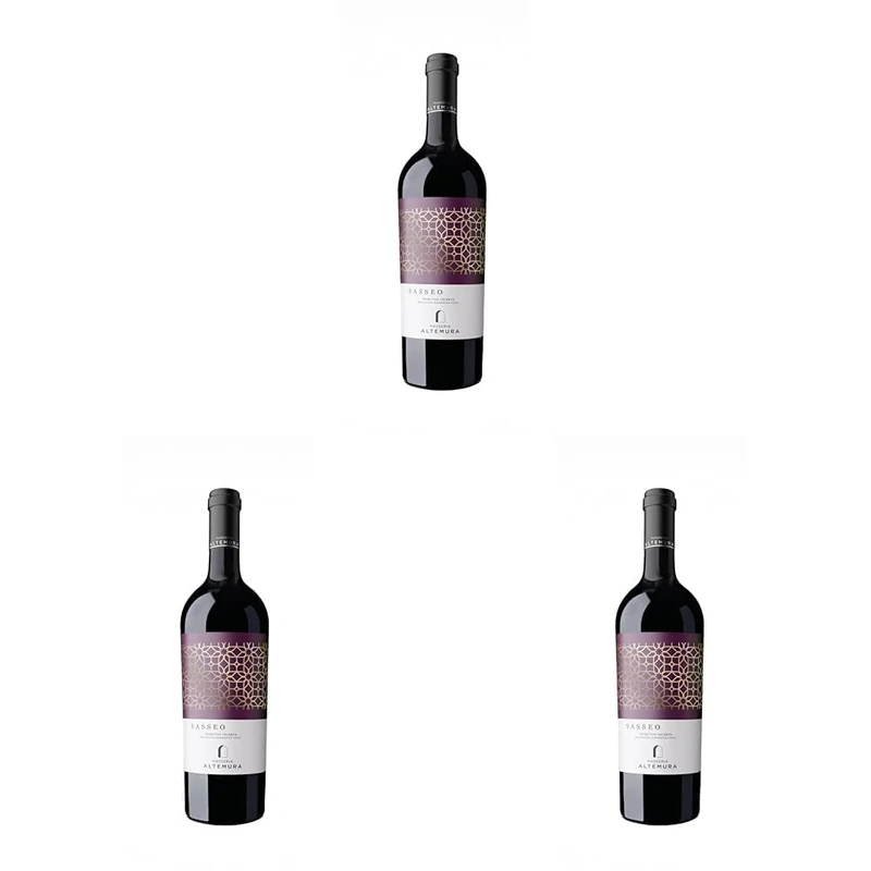 Masseria Altemura Sasseo Salento IGT - Italian Still Red Wine from the Apulia Region, Italy - 100% Primitivo Grapes - 75cl / 750ml, 14.5% ABV (Pack of 3)