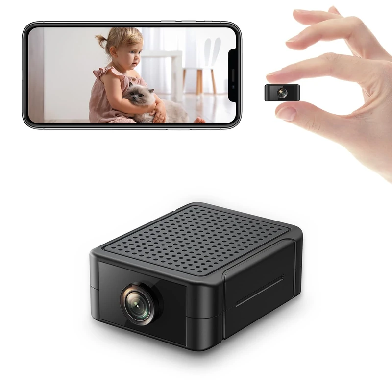 Liretope Spy Camera, Hidden Camera 4K Ultra HD with 4H Battery Life, SD Card & Cloud Storage, Motion Detection Alarm, Real-Time App Alerts, 2.4G WiFi & Night Vision for Home/Office Security