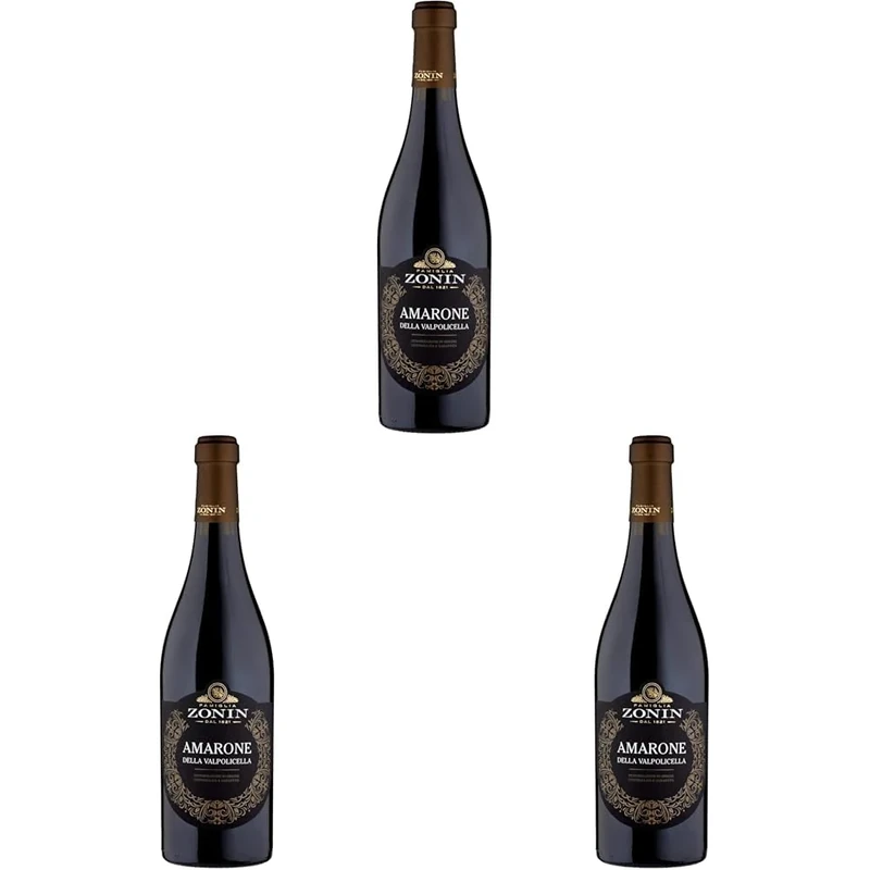 Zonin Jewels Amarone Della Valpolicella DOCG - Italian Still Red Wine from North Italy - Blend of Corvina, Rondinella & Molinara Grapes - 75cl / 750ml, 15.5% ABV (Pack of 3)