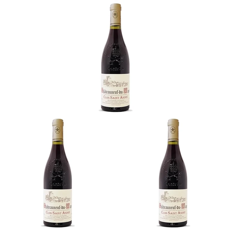 Clos St. Andre Châteauneuf-du-Pape French Red Wine 75cl Bottle (Pack of 3)