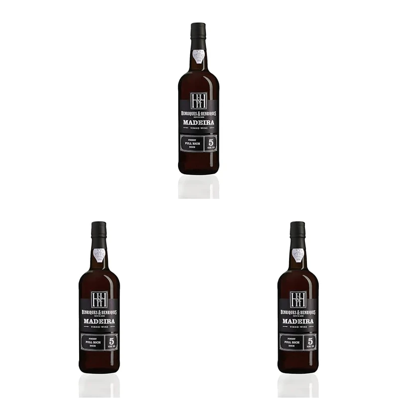 Henriques and Henriques 5 Year Old Finest Full Rich Maderia Wine | 50 cl (Pack of 3)