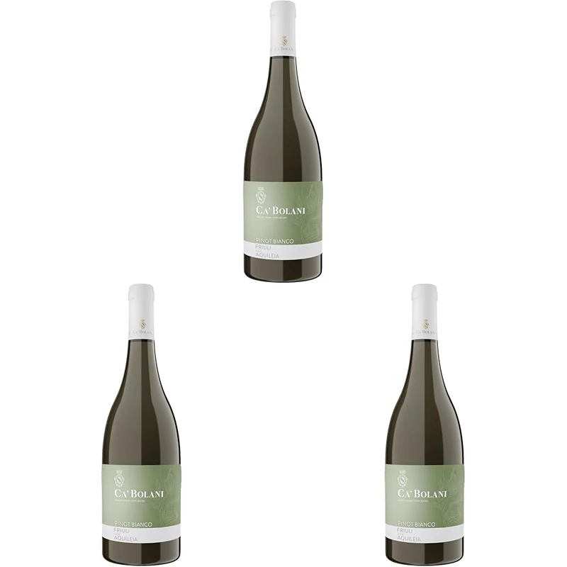 Ca'Bolani Pinot Bianco DOC - Italian Still Dry White Wine - Friuli DOC Aquileia, Italy - 75cl / 750ml, 13.5% ABV (Pack of 3)