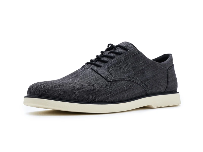 TOMS Men's Joshua Oxford, Black Crosshatch Denim, 8.5 UK