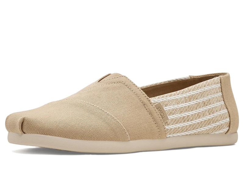 TOMS Men's Alpargata Classic Espadrille Loafer Flat, Oatmeal Nautical Stripe, 13 UK - Image 1
