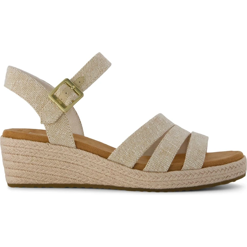 TOMS Women's Julia Wedge Sandal, Champagne Tonal Sparkle Woven, 5 UK