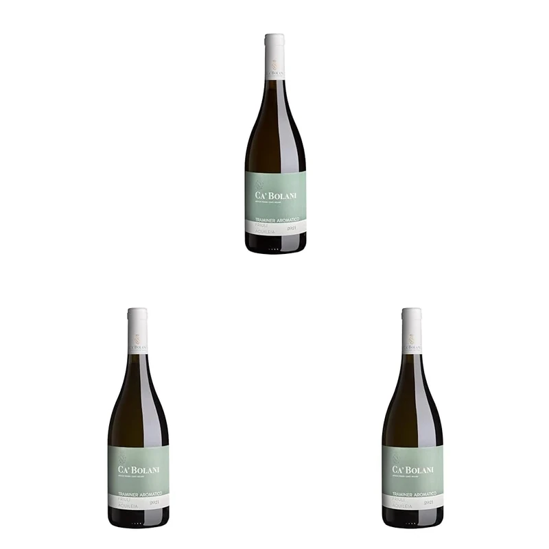 Ca' Bolani Traminer Aromatico DOC - Italian Still Dry White Wine - Friuli DOC Aquileia, Italy - 75cl / 750ml, 13% ABV (Pack of 3)