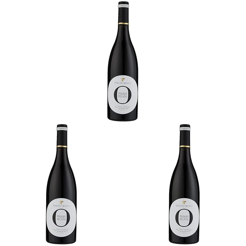 TUNUTA IL BOSCO Pinot Nero Poggio Pelato - 2018 Vintage - Italian Red Wine From The Oltrepò Pavese Region in Lombardy, Italy - Made with 100% Pinot Noir Grapes - 75cl / 750ml, 13% ABV (Pack of 3)