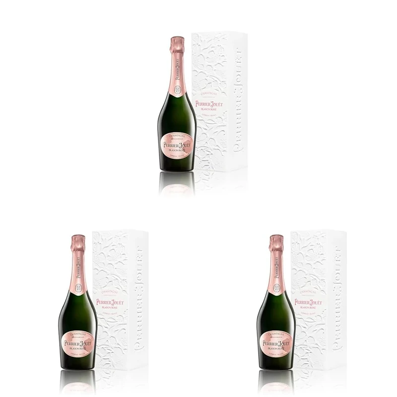 Perrier-Jouët Blason Rose Champagne, 75 cl with Gift Box (Pack of 3)