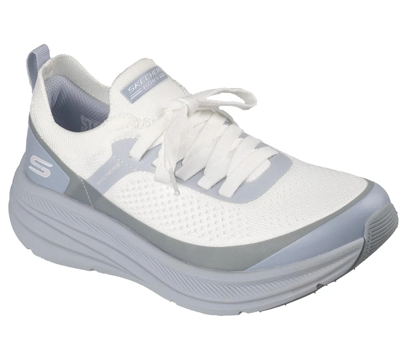Skechers Women's Bobs Skillz Too Vital Trainers, White/Blue Synthetic/Textile, 3.5 UK