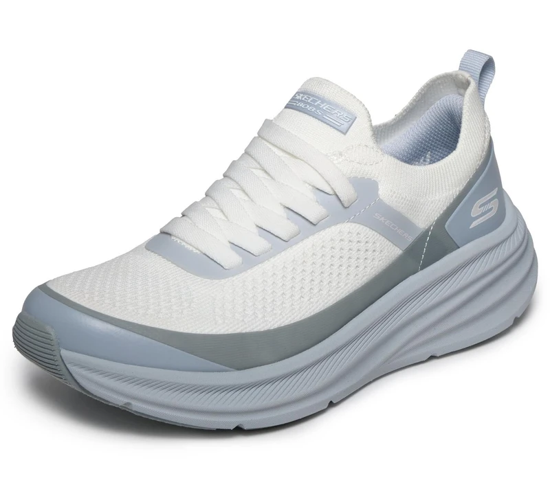 Skechers Women's Bobs Skillz Too Vital Trainers, White/Blue Synthetic/Textile, 4.5 UK
