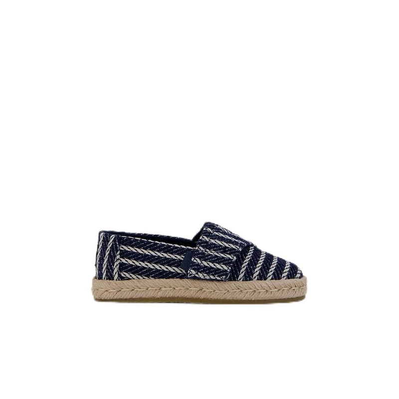 TOMS Youth Boy's Alpargata Rope 2.0 Espadrille Loafer Flat, Navy Nautical Stripe, 4 UK - Image 1