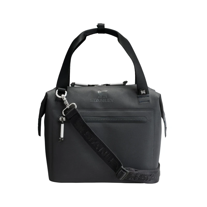 Stanley 1913 All-Day Julienne Mini Cooler Bag 7L - Easy-Carry Top Handle - 100% Recycled Polyester - Hinge Top Zip Opening - Adjustable Shoulder Straps - Stretch-Mesh Side Pockets - Black