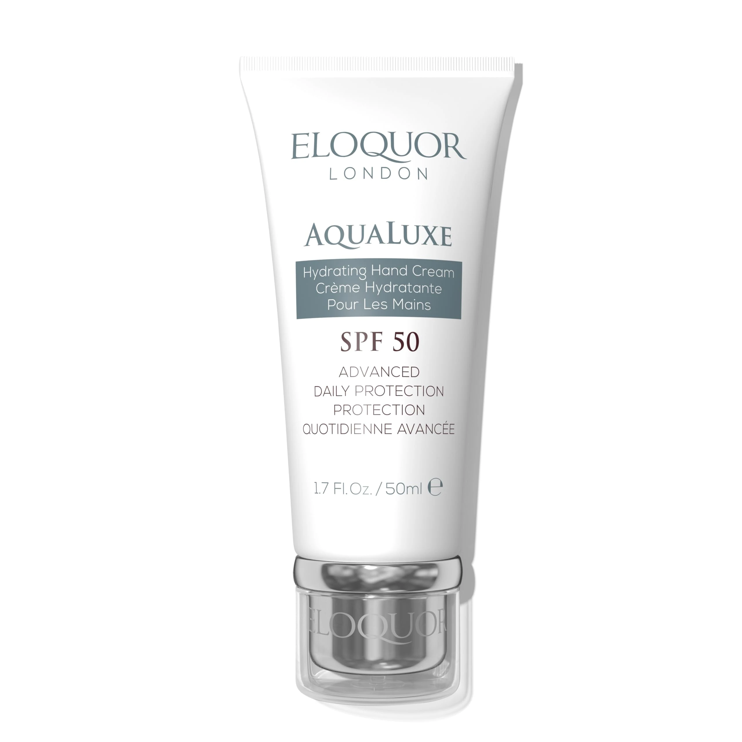 Eloquor London AquaLuxe Hydrating Hand Cream, SPF 50 Advanced Daily Protection, 50ml