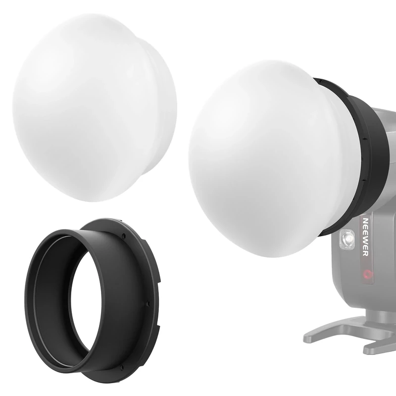 NEEWER Flash Silicone Diffuser with Magnetic Adapter Ring, Flash Light Modifier Shaper Softbox Compatible with Godox V1/V1 PRO NEEWER Z1 Z2 Round Head Camera Speedlight, CRS11