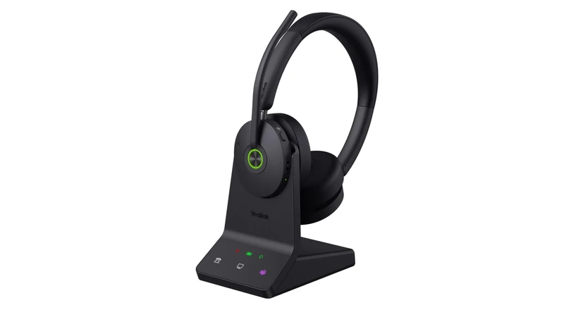 Yealink WH68 DECT & Bluetooth kabelloses Dual Headset | Microsoft Teams zertifiziert | mit Workstation