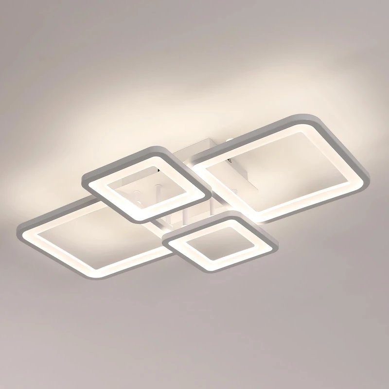 Mckalen LED Ceiling Light Acrylic White 56W 6300LM, 4500K Natural Light