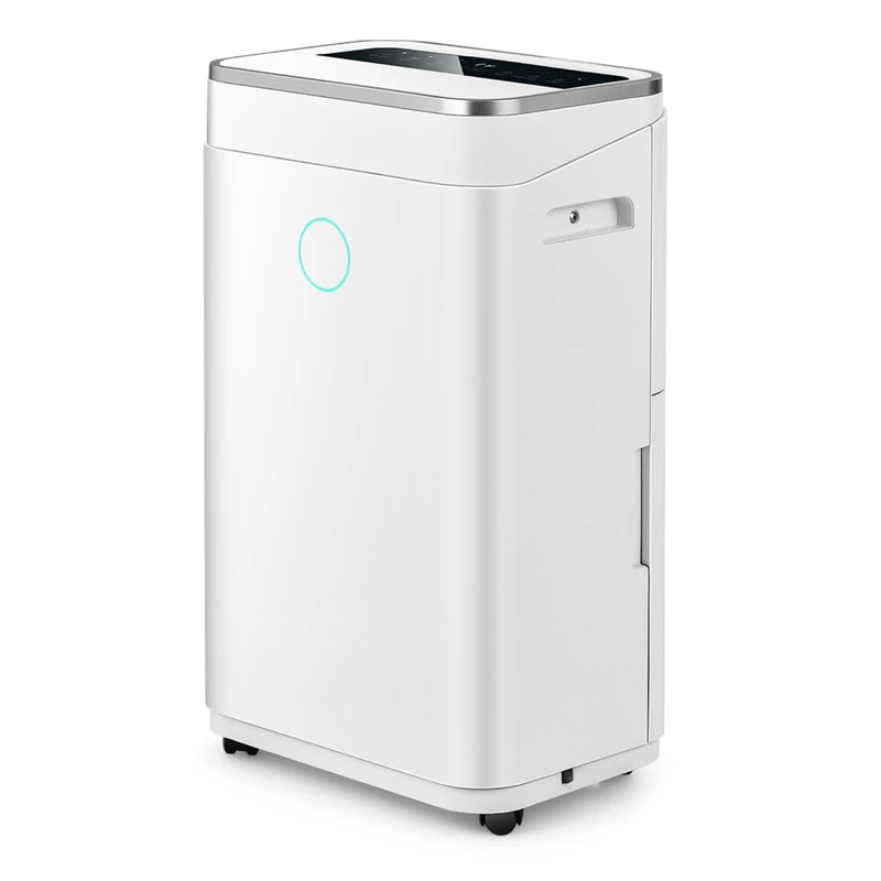 HOMFME Electric Dehumidifier, Portable Mobile Dehumidifiers with Digital Humidity Display, LED Control Panel, Sleep Mode, 24H Timer, Auto-Off, Mini Air Dehumidifier for Bedroom Garage RV (25L/Day)