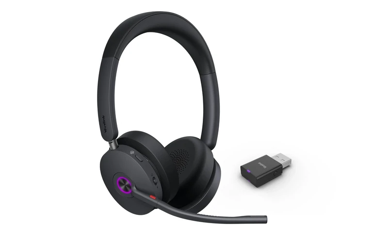 Yealink WH68 Binaural Hybrid DECT Bluetooth Headset, Certified for Teams