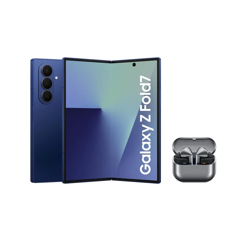 Samsung Galaxy Z Fold7 AI Phone + Buds3 Pro, Thin and Light Foldable Design, Large Screen, 200MP Camera, 1TB Storage, 16GB Ram, Blue Shadow, 3 Year Extended Warranty (UK Version)